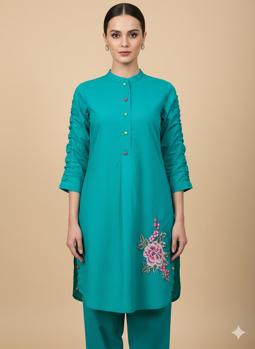 π Aqua Whisper β Embroidered Lawn Suit ππΏ