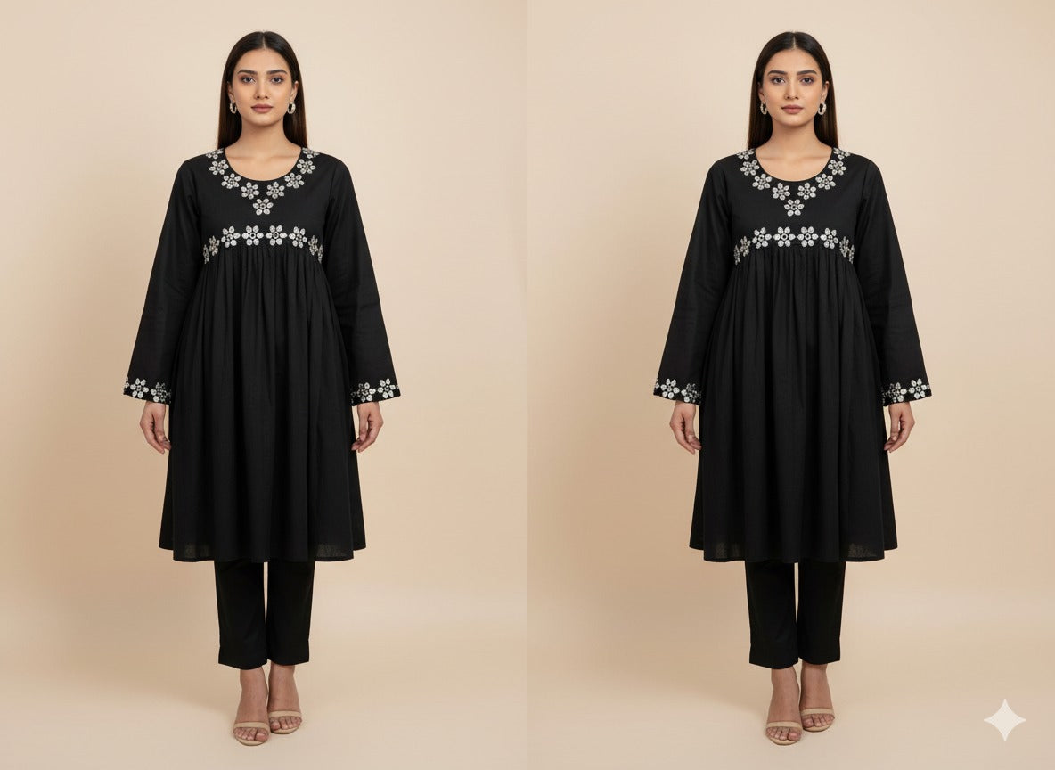 🖤 Midnight Pearl Embroidered Lawn
