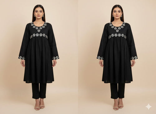 🖤 Midnight Pearl Embroidered Lawn