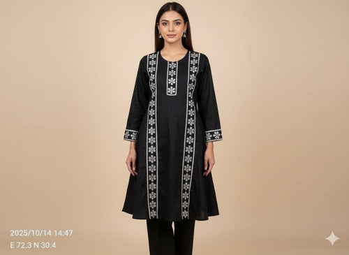 🖤 Noir Bloom Embroidered Lawn Suit