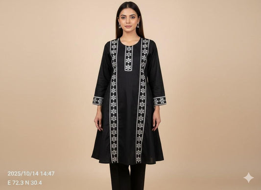 🖤 Noir Bloom Embroidered Lawn Suit